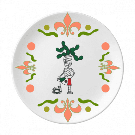 

mexican cactus hair soccer sports Flower Ceramics Plate Tableware Dinner Dish