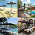 thumbnail image 2 of Yescom 9 Ft Wooden Patio Umbrella 8 Ribs Table Parasol Rope Pulley Outdoor Backyard, 2 of 10