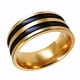 thumbnail image 1 of Anillo de acero inoxidable estilo punk para hombre, con rayas y banda para el dedo., 1 of 5