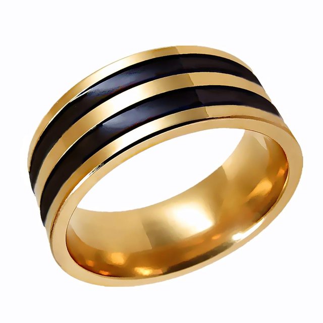 Compromiso de boda del de banda de de de los hombres del oro del acero inoxidable de la anchura de 8m m Sunnimix Anillo de los hombres