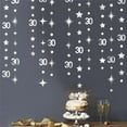 thumbnail image 3 of Cheerland Silver 30th Birthday Decorations Number 30 Circle Dot Twinkle Star Garland Metallic Streamer Banner Backdrop, 3 of 6