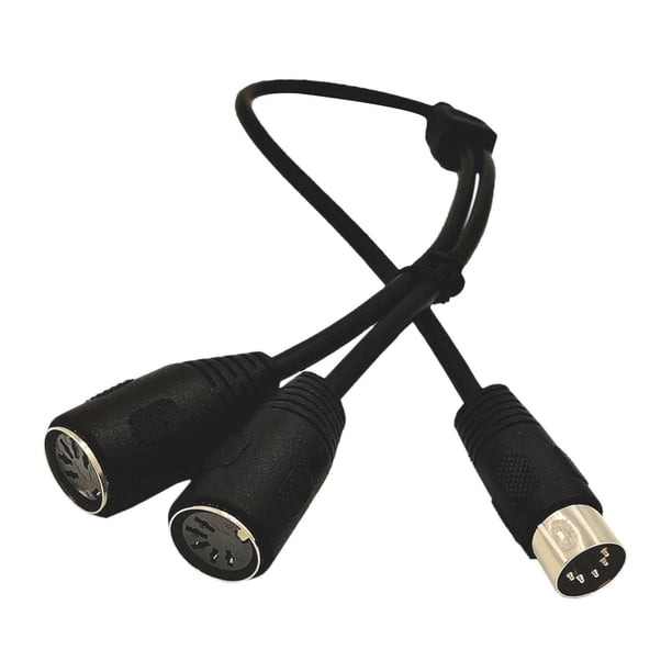 Cateissary MIDI 5 Pin Male to 2 Converter Female Din-5 Cable for MIDI Keyboard Piano Cables de audio/vídeo