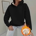 thumbnail image 6 of YUGYXL Oversized Fleece Hooded Sweatshirts for Women Long Sleeve Y2K Pullover Hoodies with Kangaroo Pocket Black Hoodie XL, 6 of 7