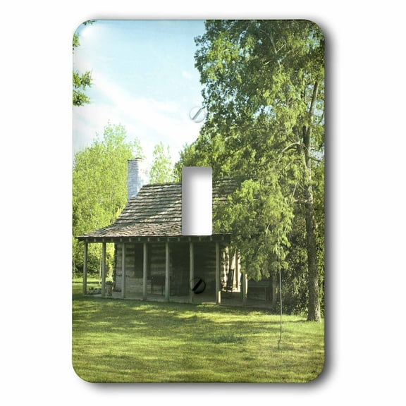 3dRose, Old West log Cabin, single toggle switch