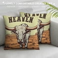 thumbnail image 3 of JEUXUS  Yee Haw Soft Throw Pillow Cover,Cow Skull Cactus Decorative Pillowcase,Western Bull Longhorn Skull Head Yeehaw Farmhouse Decor Decorations for Home Bedroom Sofa Living Room, 3 of 5