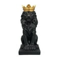 thumbnail image 1 of simhoa Lion with Crown Figurine Tabletop Ornament Handicraft Decorative Desk Collection Black, 1 of 8
