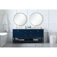 thumbnail image 6 of Elegant Decor Theo 72" Steel and Solid Wood Double Bathroom Vanity in Blue, 6 of 8