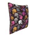 thumbnail image 2 of Susaid Halloween Skeleton Print Velvet Throw Pillow Covers Home Art Deco Pillowcase Square Pillow Case Cushion Cover for Bed Sofa Living Room Car Indoor and Outdoor-18"x18", 2 of 8
