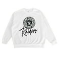 thumbnail image 4 of Women's Gameday Couture  White Las Vegas Raiders Script Logo Oversized Premium Fleece Pullover Sweatshirt, 4 of 7
