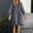 Gray, variant on Women's Casual Dress, Midi Length with Long Sleeve and Round Neck, Soft Pre-Shrunk Linen-Cotton Blend, Breathable & Comfortable for Everyday Summer Wear