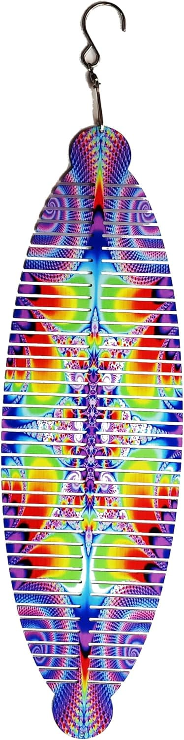 6 Pack - 15.75 x 4.75 inch Double Sided Helix Fishtail Rectangular Sublimation Wind Spinner Blanks w/Hooks