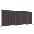 thumbnail image 2 of Carevas 5-Panel Room Divider Brown 170.5"x70.9" Fabric, 2 of 7