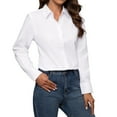 thumbnail image 3 of Siliteelon Women's Button Down Dress Shirts White Cotton Long Sleeve Blouse Classic Fit Work Business Casual Tops, 3 of 7