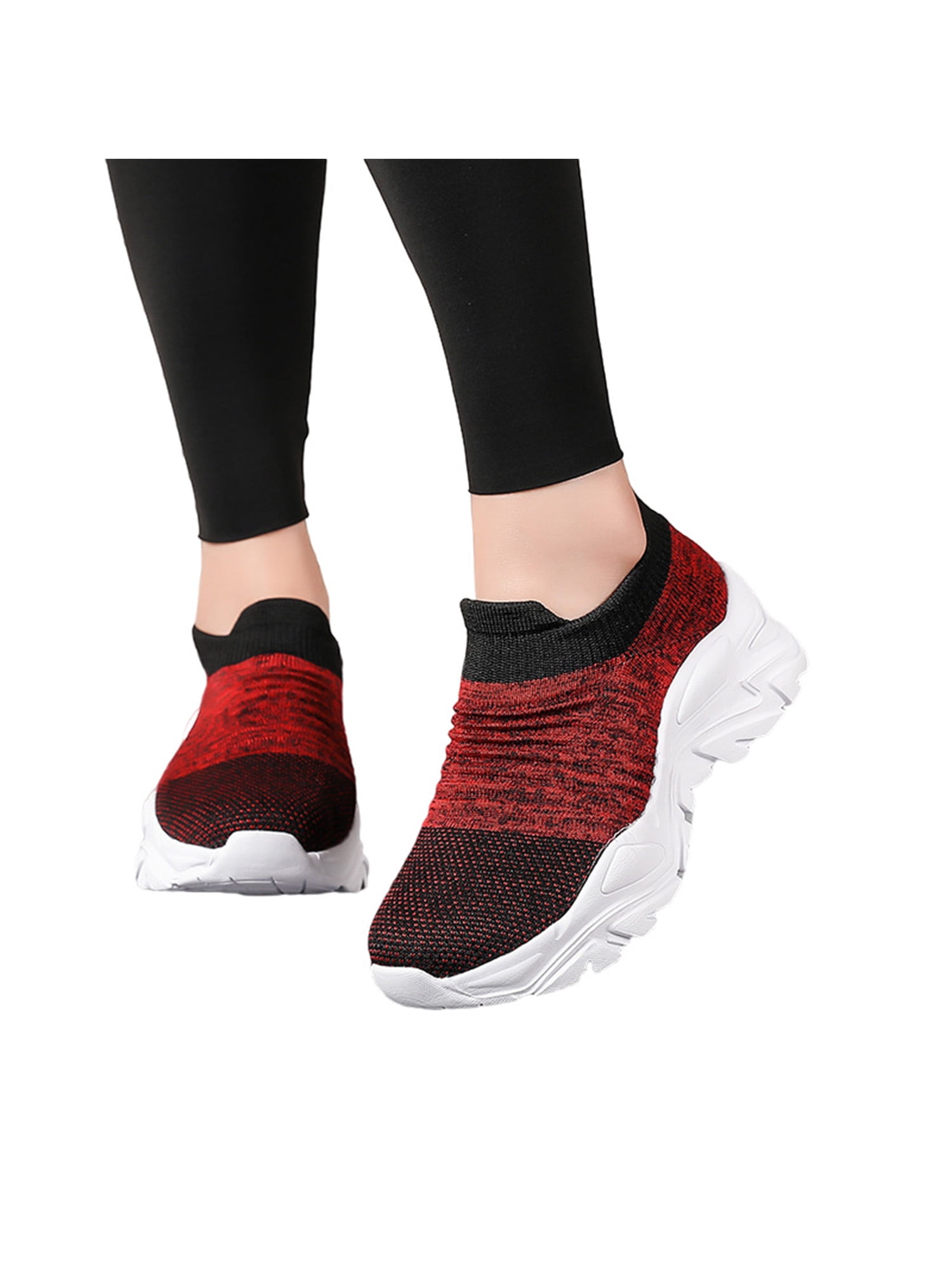 Unisex Womens Comfort Knit Sock Shoes Breath Mesh Tennis Sneakers Casual Walking 