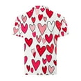 thumbnail image 4 of Handshe Men's Short Sleeve Shirt with Valentine's Day Print, Button-Up Collar for Casual Wear and Gift Giving, 4 of 5