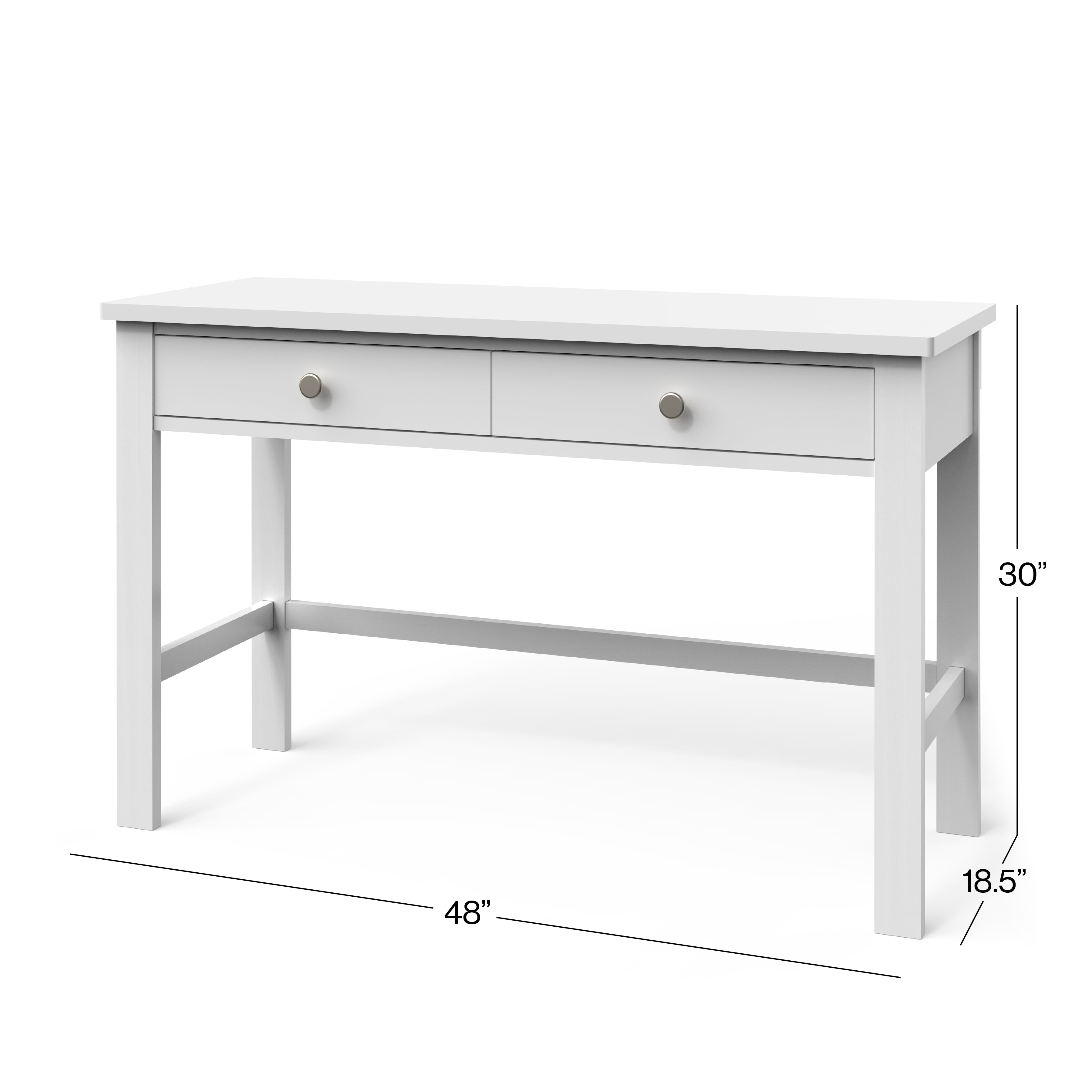 Child Craft Harmony Kid’s Writing Desk, Includes 2 Drawers, Plenty of Storage, 48" Tabletop, Durable Construction, Non-Toxic, Baby Safe Finish (Matte White)
