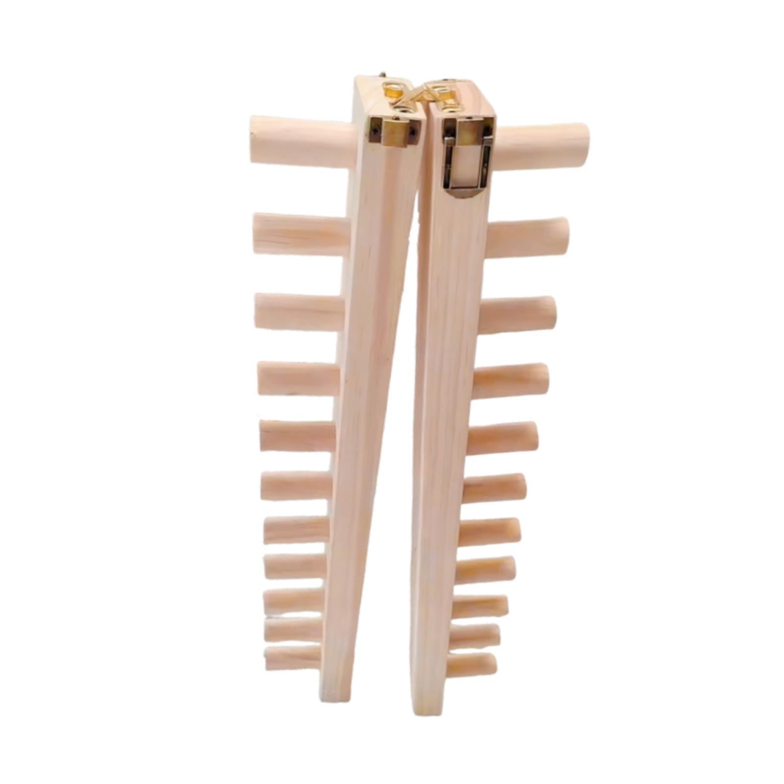 FVDPWYE Wooden Knitting Loom Easy to Assemble Two Section Foldable Yarn Weaving Tool