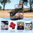 thumbnail image 3 of Yeshouse juego de baloncesto arcade 2 en 1 para niños, con 4 pelotas, 6 pelotas adhesivas y diana, altura ajustable, rampa de retorno, ideal para interior y exterior, 3 of 6