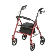 Drive Medical Durable 4-Wheel Rollator with 7.5 Casters, Red
