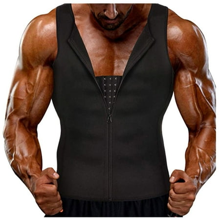 

Tangnade men winter padded sweater and cardigan Men Vest Body-Buildings Tied Waist Clothes And Corsets Shaping Mans Body-Shaping Black XXXL