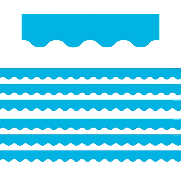 Teacher Created Resources Aqua Scalloped Border Trim, 35 Feet Per Pack, 6 Packs