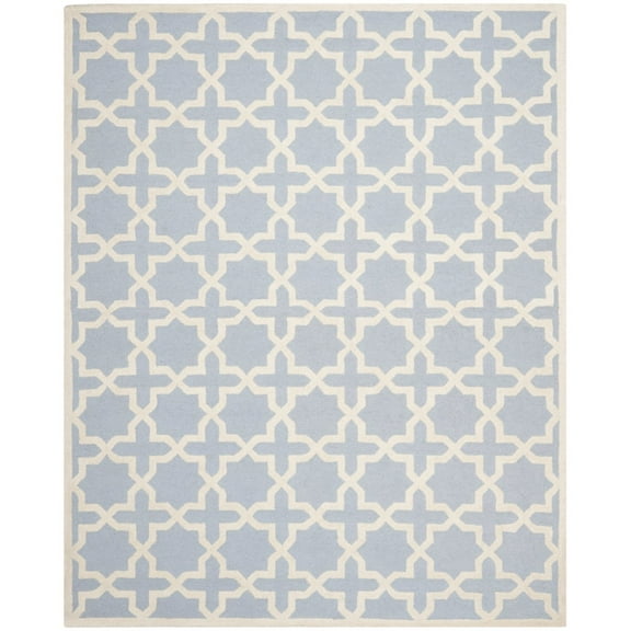 SAFAVIEH Cambridge Liz Geometric Wool Area Rug, Light Blue/Ivory, 2' x 3'