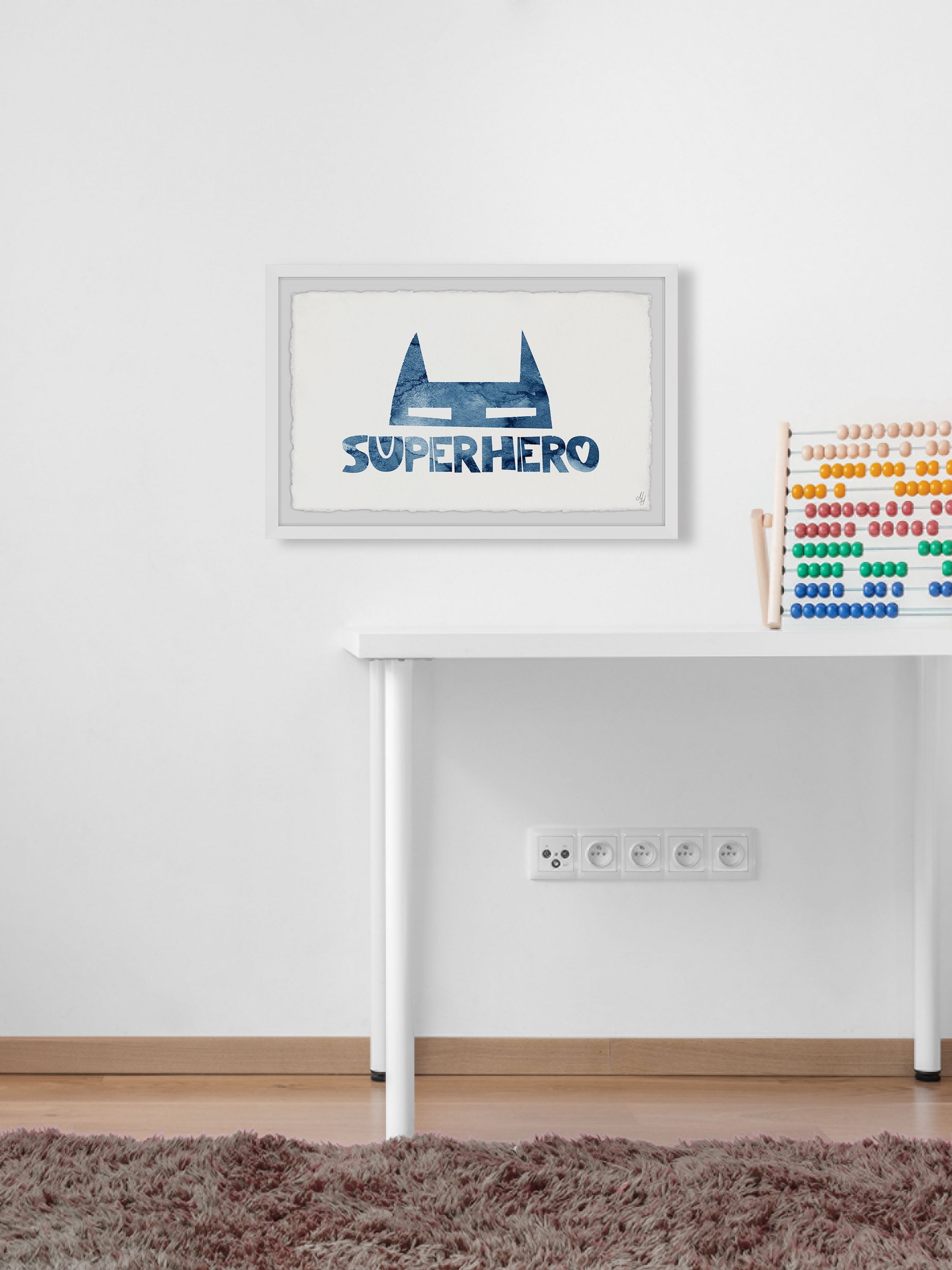 Marmont Hill Superhero Mask Framed Wall Art, 45.00" x 1.50"