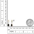 thumbnail image 6 of Gem Stone King 925 Silver and 10K Yellow Gold Black Onyx and White Lab Grown Diamond Stud Earrings for Women | 1.75 Cttw | Gemstone December Birthstone | Pear Shape 8X5MM, 6 of 6