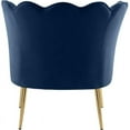 thumbnail image 3 of Meridian Furniture Jester Navy Velvet Accent Chair with Gold Iron Legs, 3 of 5