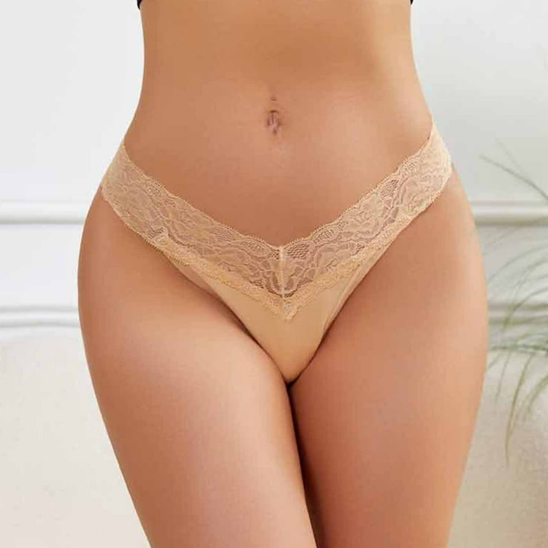 QIPOPIQ Underwear for Women Plus Size High Waist Sexy Lace Mesh