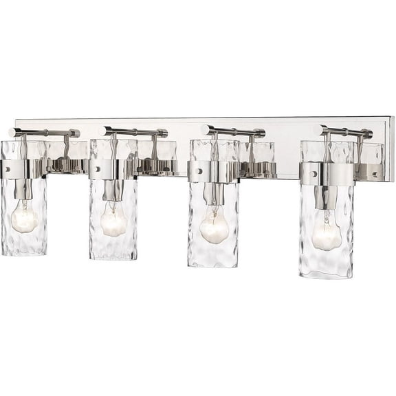 3035-4V-PN-Z-Lite-Fontaine - 4 Light Bath Vanity In Transitional Style-11.25 Inches Tall and 34 Inches Wide-Polished Nickel Finish