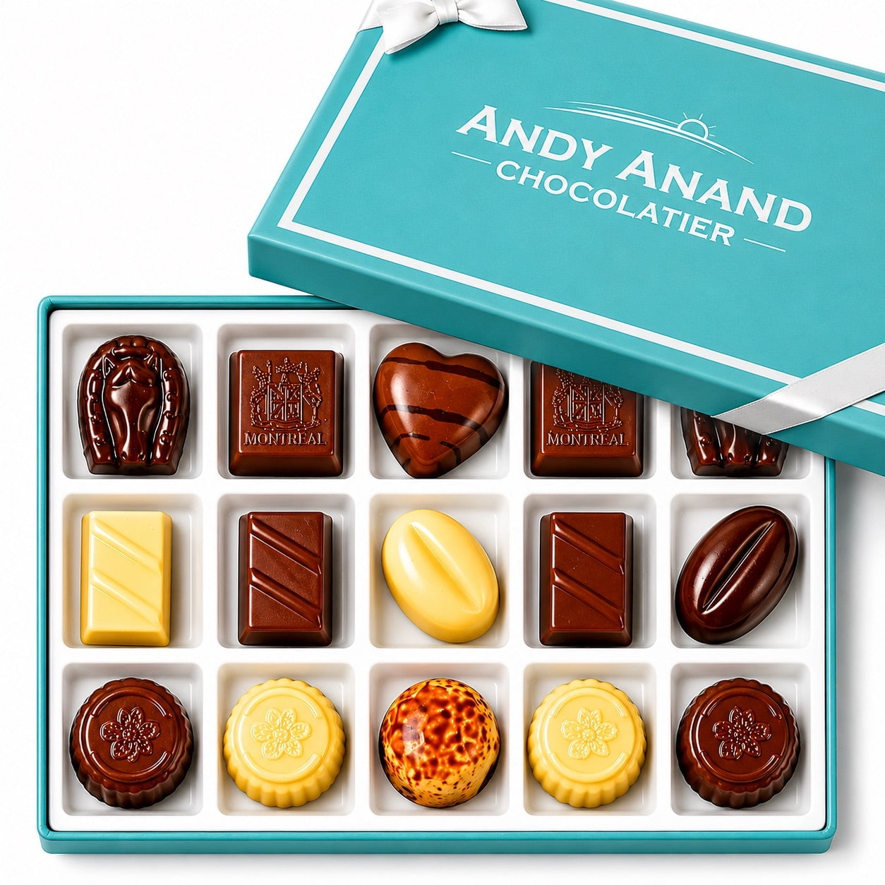 Andy Anand Sugar-Free Belgian Chocolate Truffles Assorted Flavors 15 Count Stevia Sweetened Gluten-Free Gift Box