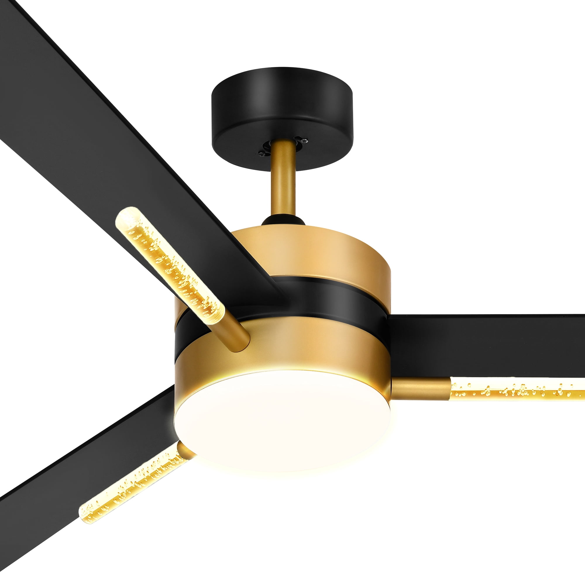 Dextrus 60in Black Ceiling Fan with Light and Remote Control, 3 Blades Modern Chandelier Ceiling Fan