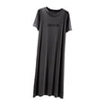 thumbnail image 2 of Ayolanni Printed Womens Nightgowns Casual Short Sleeve Comfy Night Shirts Gray Long Sleep&nbsp;Shirts Sleepwear M, 2 of 5