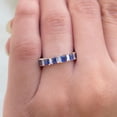 thumbnail image 3 of Rosec Jewels Womens 2 CT Princess Cut Lab Created Blue Sapphire Half Eternity Ring with Diamond, 18K Rose Gold, US 9.50, 3 of 6