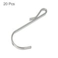 thumbnail image 3 of 20pcs Stainless Steel J Shaped Hooks, Clip-on Hook Wire Rack Hook for Kitchen Bathroom Wire Shelf Silver, 3 of 6