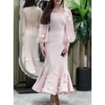 thumbnail image 6 of Elegant Long Sleeve Flower Embellished Fishtail Dress, 6 of 6