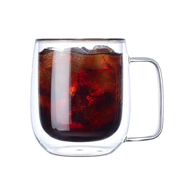 Taza de café con asa de 250ml taza de vidrio resistente al calor de doble capa taza de agua aislada creativa taza de leche para bebidas frías taza taza ANGGREK Otros