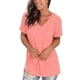 thumbnail image 2 of Puntoco - Camiseta de manga corta para mujer, cómoda, informal, cuello en V, color sólido, bolsillo Puntoco Puntoco-2981, 2 of 4