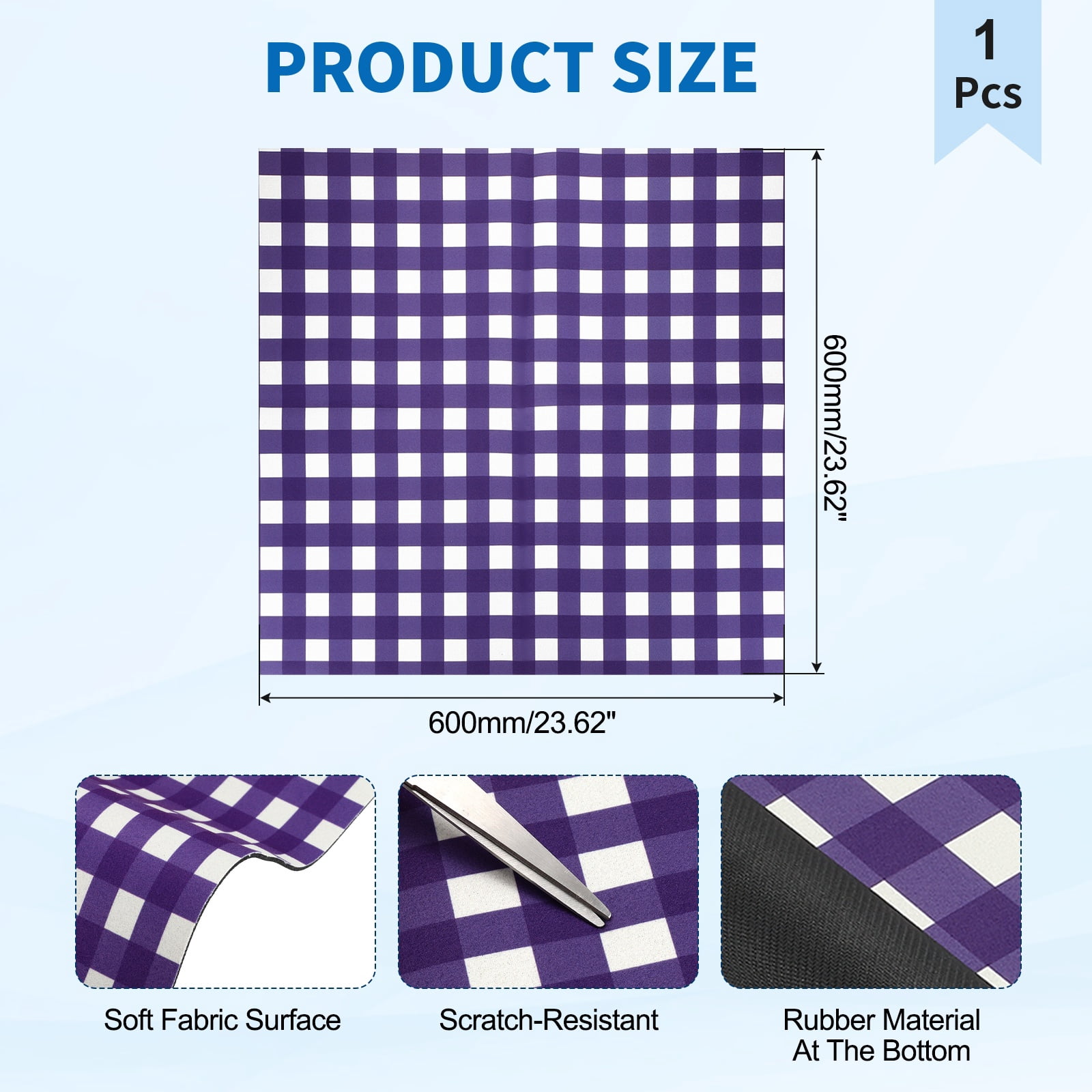 Uxcell 1 Pcs Washer and Dryer Top Protector Mat 24'' x 24'' - Non-Slip, Quick Drying Rubber Washing Machine Top Cover Pad Geometric Pattern for Home Kitchen Laundry Room, Purple