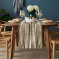 thumbnail image 2 of Brown Beige Vintage Table Runner - 36 Inch Long, Kitchen Dining Table Runner Dresser Scarves, Retro Abstract Art Farmhouse Decor for Coffee Tables Wedding Party Banquet, 2 of 8