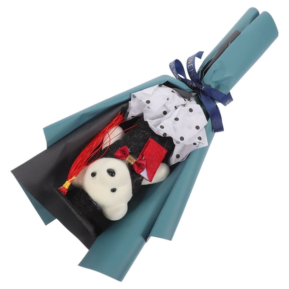PTOOTP Blue Bear Bouquet for Graduation Party Decoration and Presentation