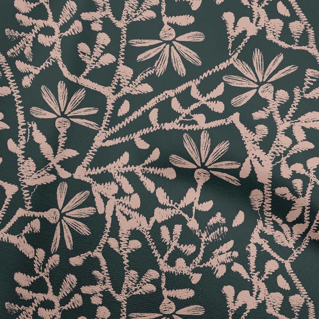 oneOone Polyester Spandex Black Fabric Asian Block Sewing Material Print Fabric By The Yard 56 Inch Wide