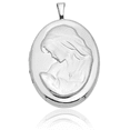 thumbnail image 5 of 925 Sterling Silver Mother Daughter Oval Personalized Photo Locket Necklace Picture Pendant Charm, 5 of 8