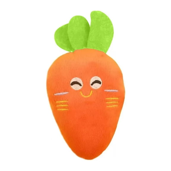 5.8 inch Squeaky Plush Dog Toy, Carrot Shaped Chew Resistant Interactive, Durable Sounding Training Accessory for Puppy Indoor Play Bite Exercise
