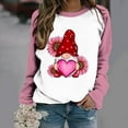 thumbnail image 2 of Plus Size Pullover Tops for Women Valentine's Day Funny Graphic Print Leopard Patchwork Long Sleeve Casual Sweatshirts (Pink,S), 2 of 4