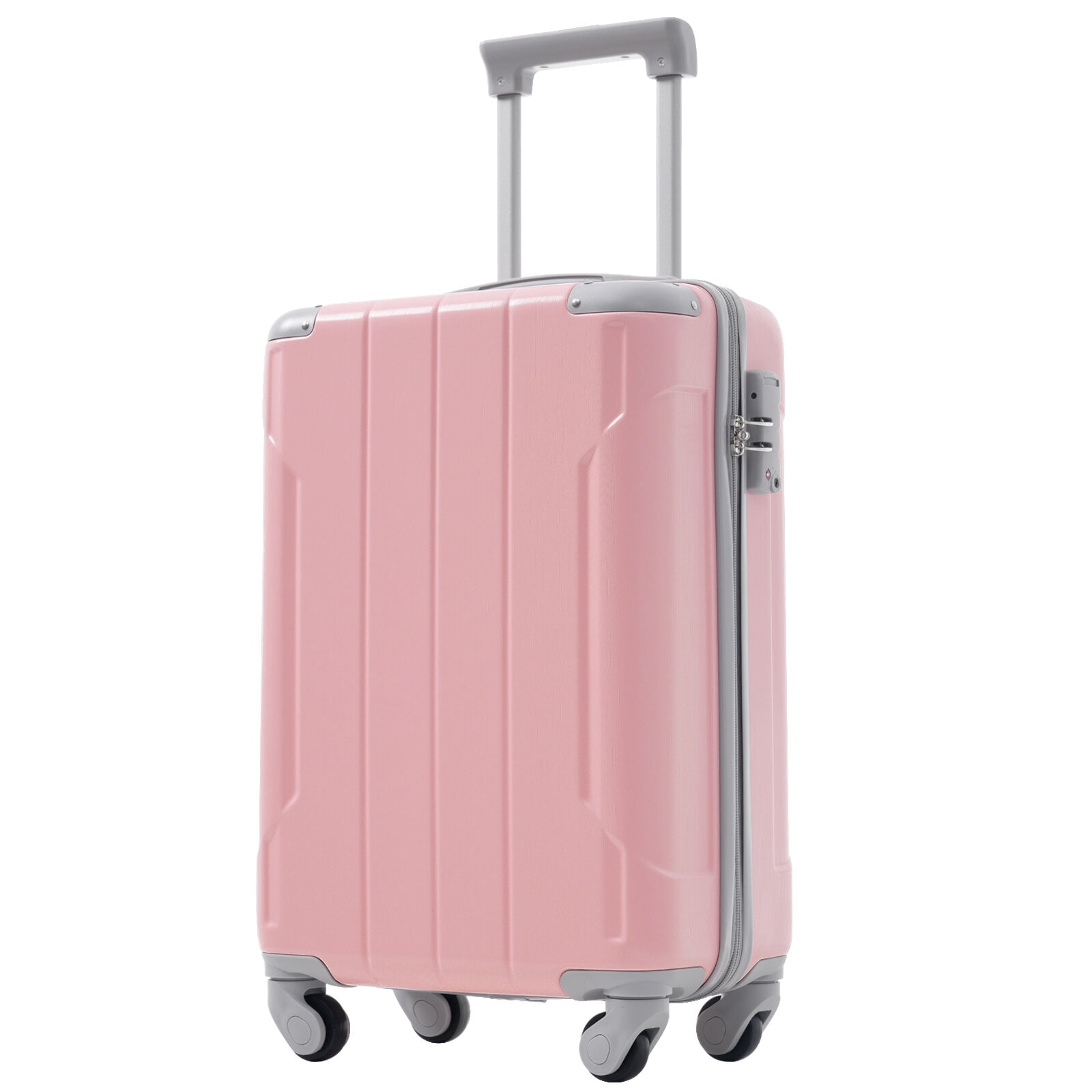 Hardside Suitcase, 20 Inch Carry On Luggage Set 3 Piece with Spinner Wheels, Lightweight Hardshell ABS Suitcase for Weedend Getaways, Business Travel, Pink Lady Hardside Luggage