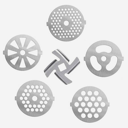 

6Pc Meat Grinder Mixer Plate Discs Stainless Steel Kit Food Grinders Accessories