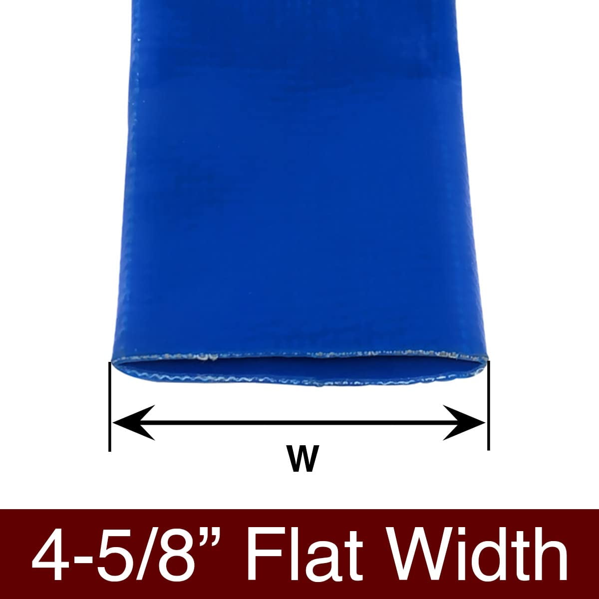Gloxco 3" x 50′ Blue Lay Flat PVC Hose Assembly with Aluminum Cam and Groove C and E Fittings used with a Sump Pump or Water Transfer Pump for Water Discharge, Pool Drain or Backwash
