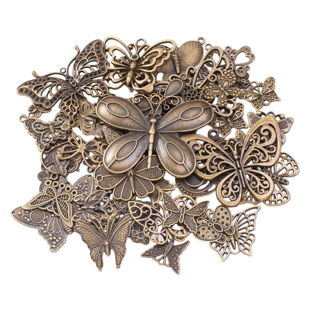 Colgante de mariposa decorativo vintage de metal perfecl para manualidades y joyería